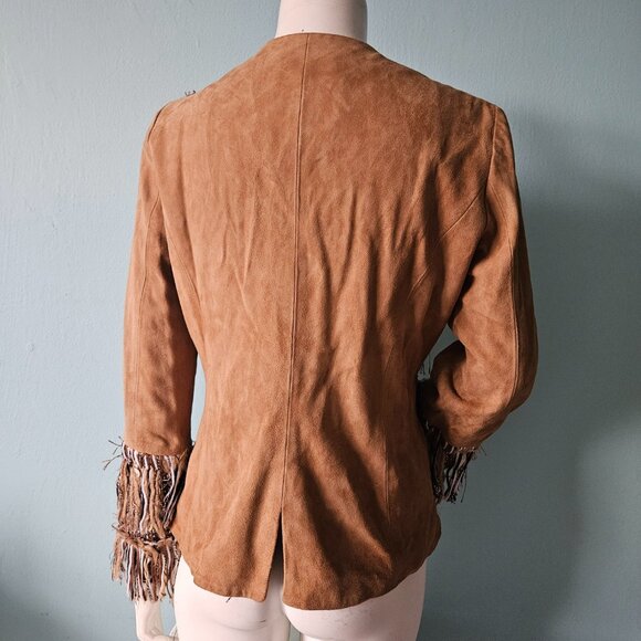 Bazar Deluxe Italy Coat Jacket Multicolored Fringe hippie boho luxury glam 42 - Picture 12 of 12